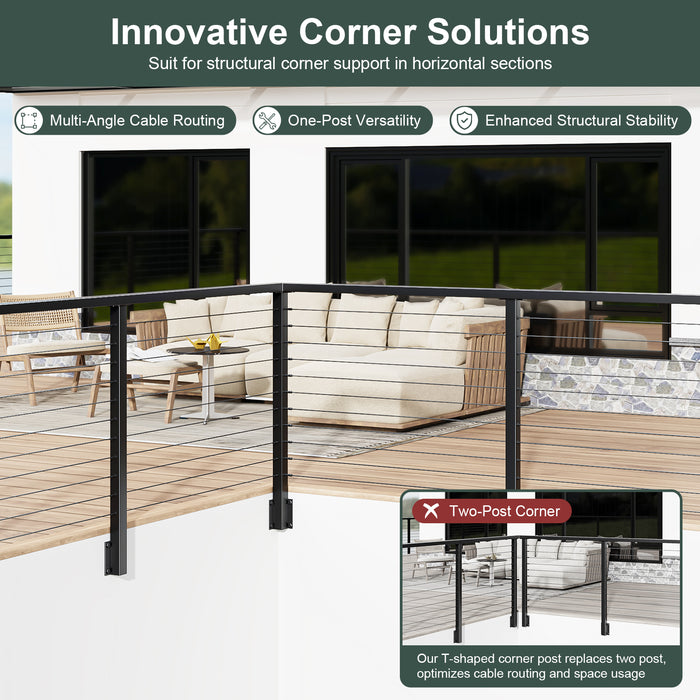 BLIKA 42" Level Drilled Side Mount Inner Corner Post