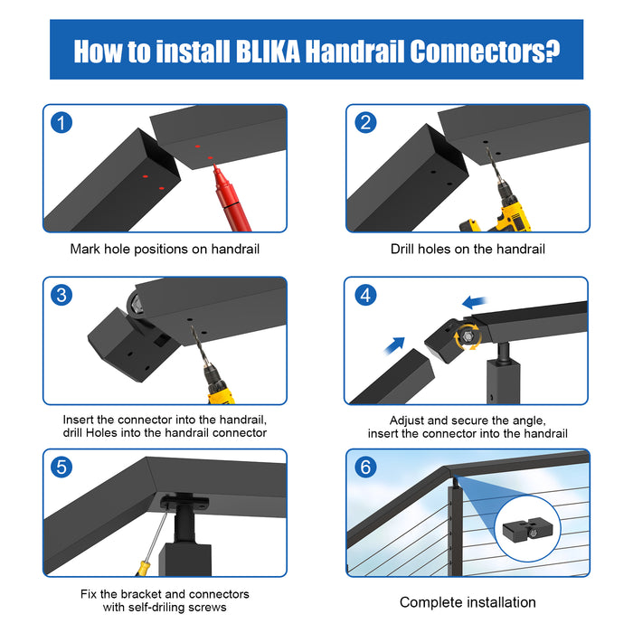 BLIKA Vertical Pivot Connectors for Handrails