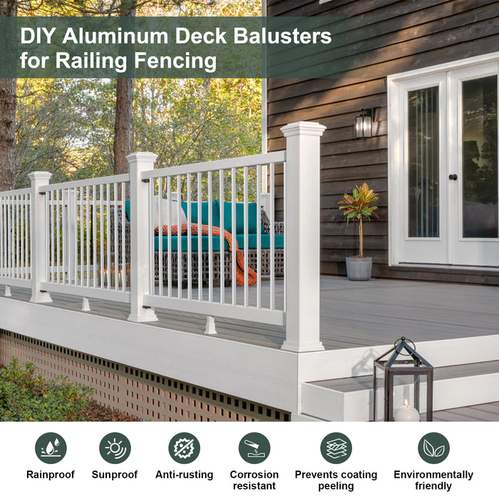 BLIKA 26“ 32”  White Square Aluminum Balusters