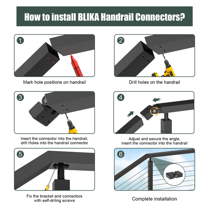 BLIKA Vertical Pivot Connectors for Handrails