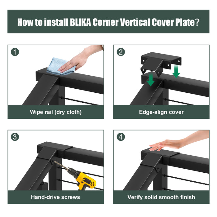 BLIKA 35° Stair Corner Connector for Handrail Cover Plate