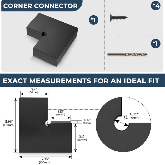 BLIKA Black Handrail Connector