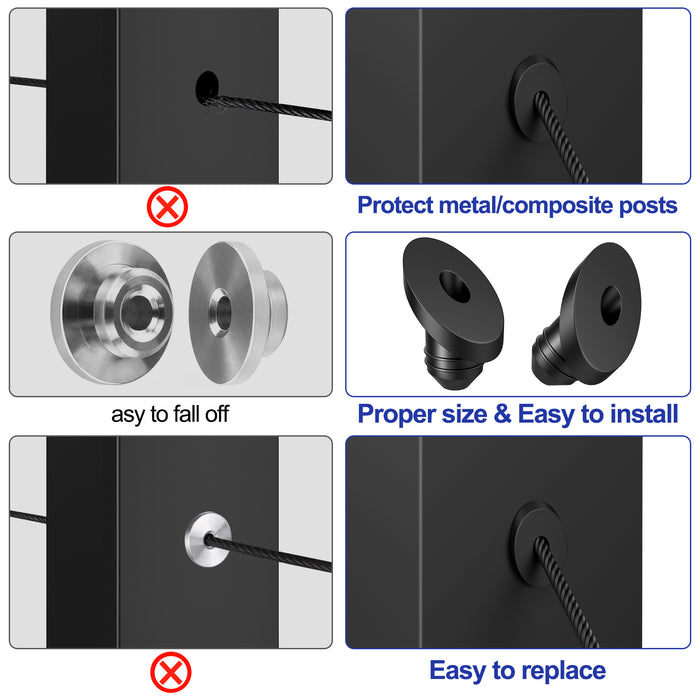 BLIKA 45° Cable Railing Rubber Grommet