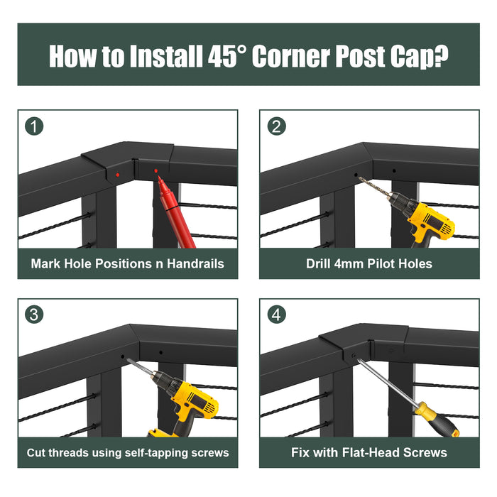 BLIKA 45° Corner Connector for Handrail Cover Plate