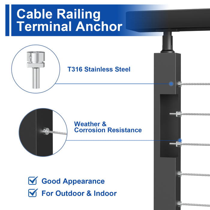 BLIKA 1/8" Cable Railing Anchor Terminal