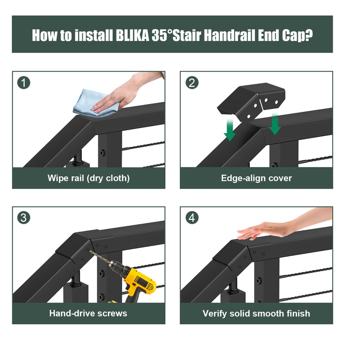 BLIKA 35° Transition Connector for Handrail Cover Plate