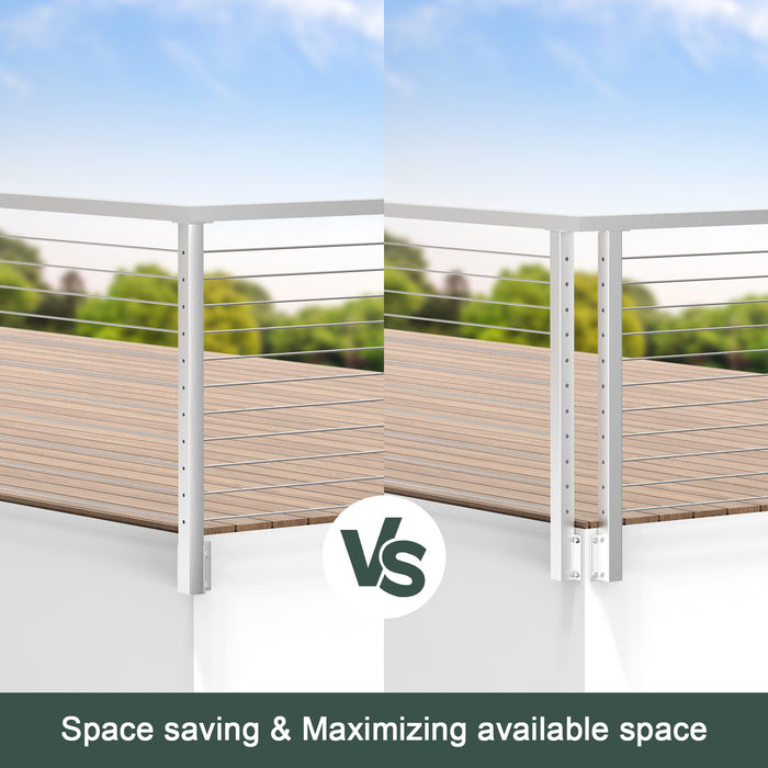 BLIKA 42" Level Drilled Brushed Stainless Side Mount Outer Corner Post