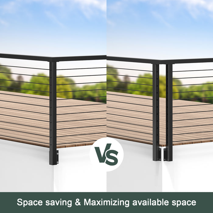 BLIKA 36" Level Drilled Side Mount Outer Corner Post