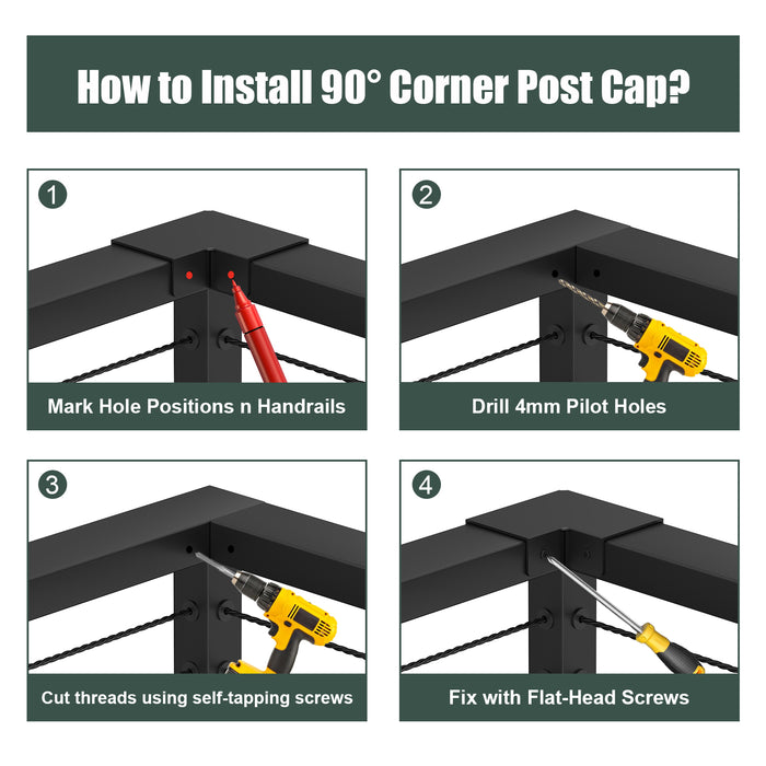 BLIKA 90° Corner Connector for Handrail Cover Plate