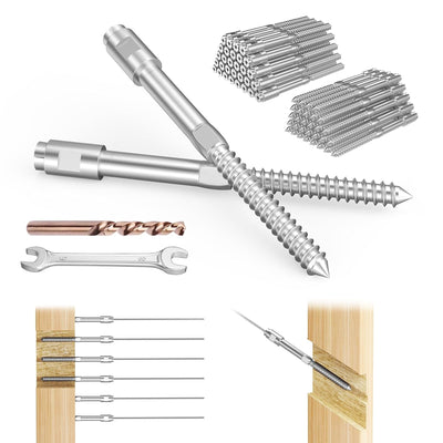 BLIKA Patented 1/8" & 3/16" Swageless Lag Screws T316 for Wood Post