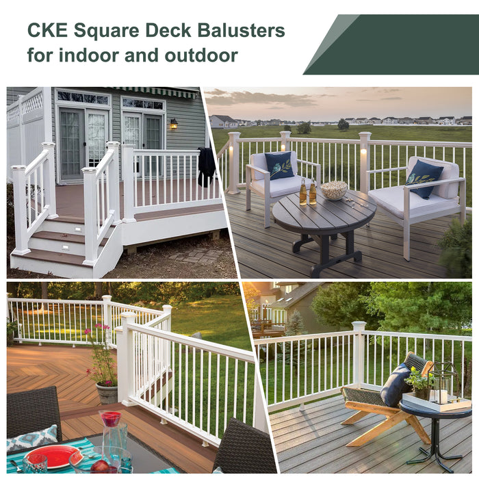 BLIKA 26“ 32”  White Square Aluminum Balusters