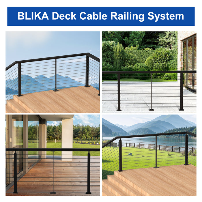 BLIKA Super Thin Intermediate Cable Railing Post