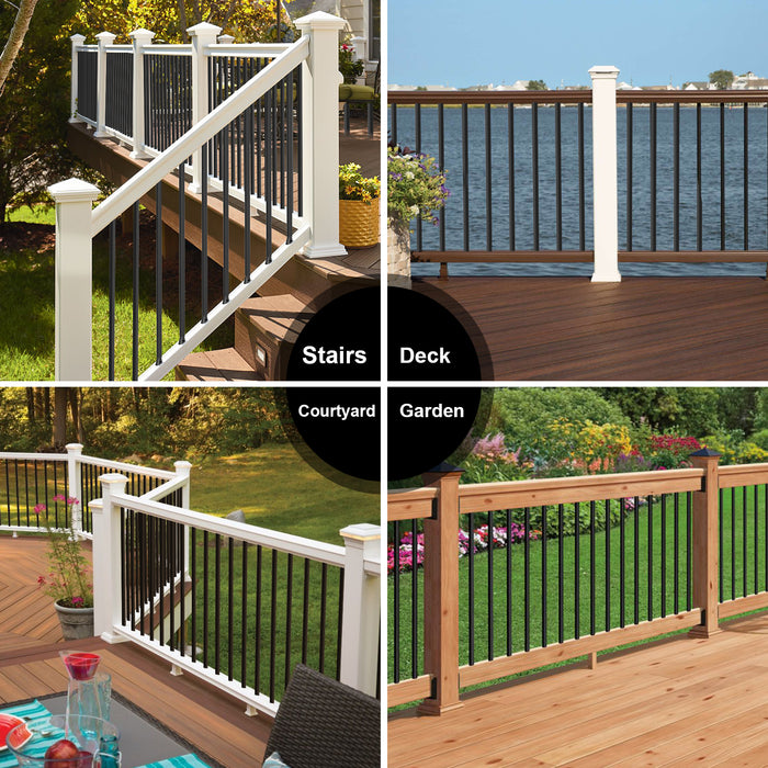 BLIKA Black Square 3/4" Adjustable Stair Baluster Connectors