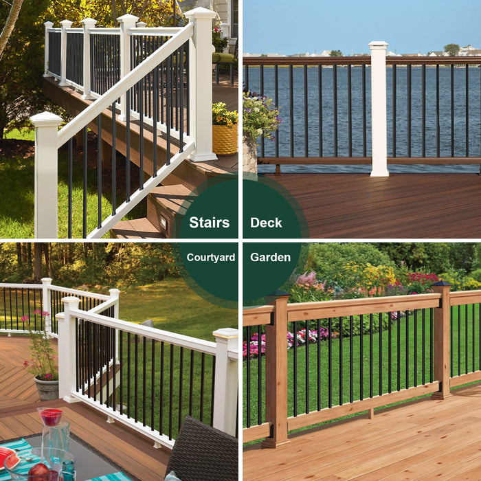 BLIKA Black Square 3/4" Adjustable Stair Baluster Connectors
