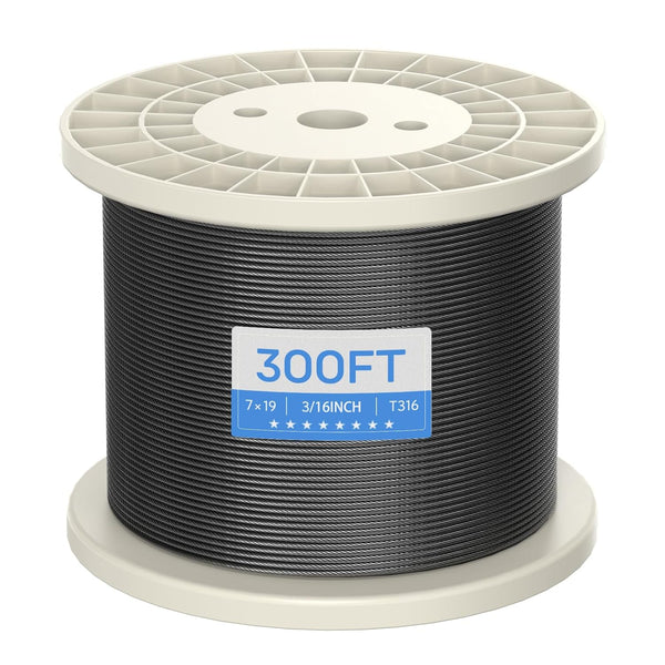 3/16" T316 Blackened wire rope