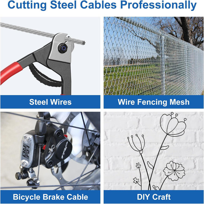 BLIKA 8 Inch Cable Cutter Wire Cutter Up to 1/8" 5/32" Stainless Steel Wire Rope