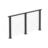 BLIKA 36'' & 42'' Black Surface Mount Cable Railing System DIY Kit (4FT - 28FT, Level Drilled, )