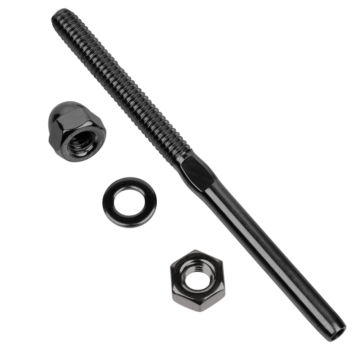 BLIKA Black Swage Shreaded Stud for 1/8" cable railing