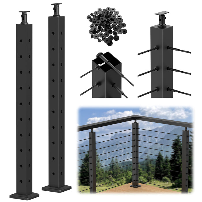 BLIKA 36" Cable Railing Corner Post
