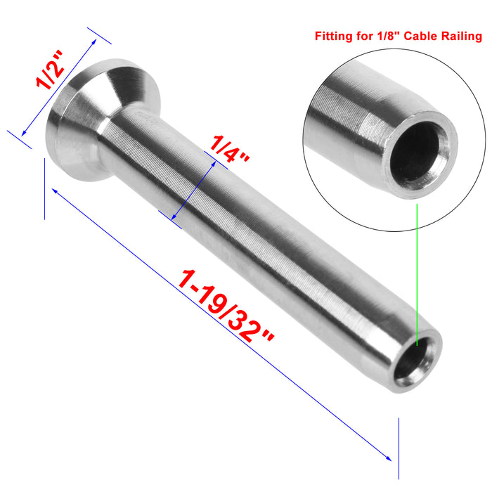 BLIKA 1/8" Stemball Swage Ends