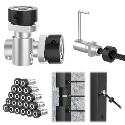 BLIKA Patented 1/8" Black Swageless Cable Railing Anchor Terminal For Corner Post