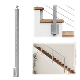 BLIKA 36" Brushed Stainless Steel Angle Drilled Side Mount Post