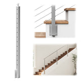 BLIKA 42" Brushed Stainless Steel Angle Drilled Side Mount Post