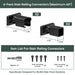 Adjustable stair connector dimensions for residential railing systems, heavy-duty aluminum brackets for sloped garden steps.