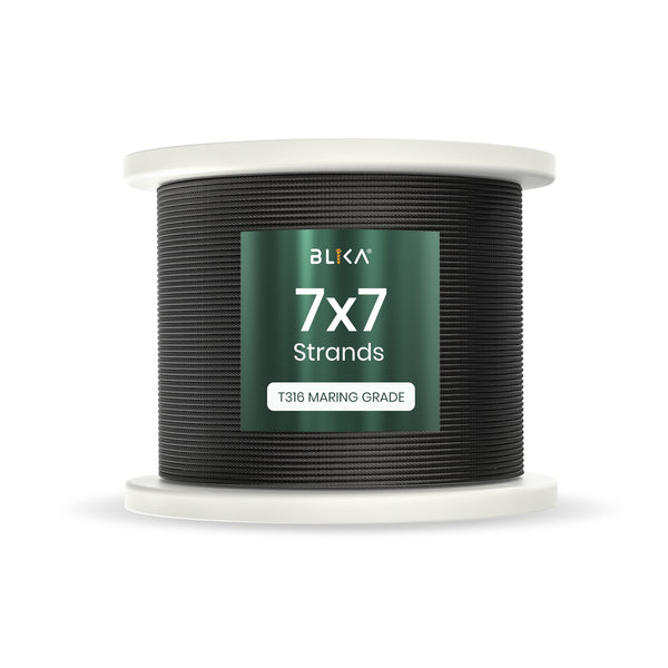BLIKA 1/8" Black T316 Stainless Steel Cable