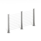 BLIKA 36'' & 42'' Brushed Stainless Steel Surface Mount Cable Railing System DIY Kit (4FT - 20FT, Level Drilled, No Handrail)