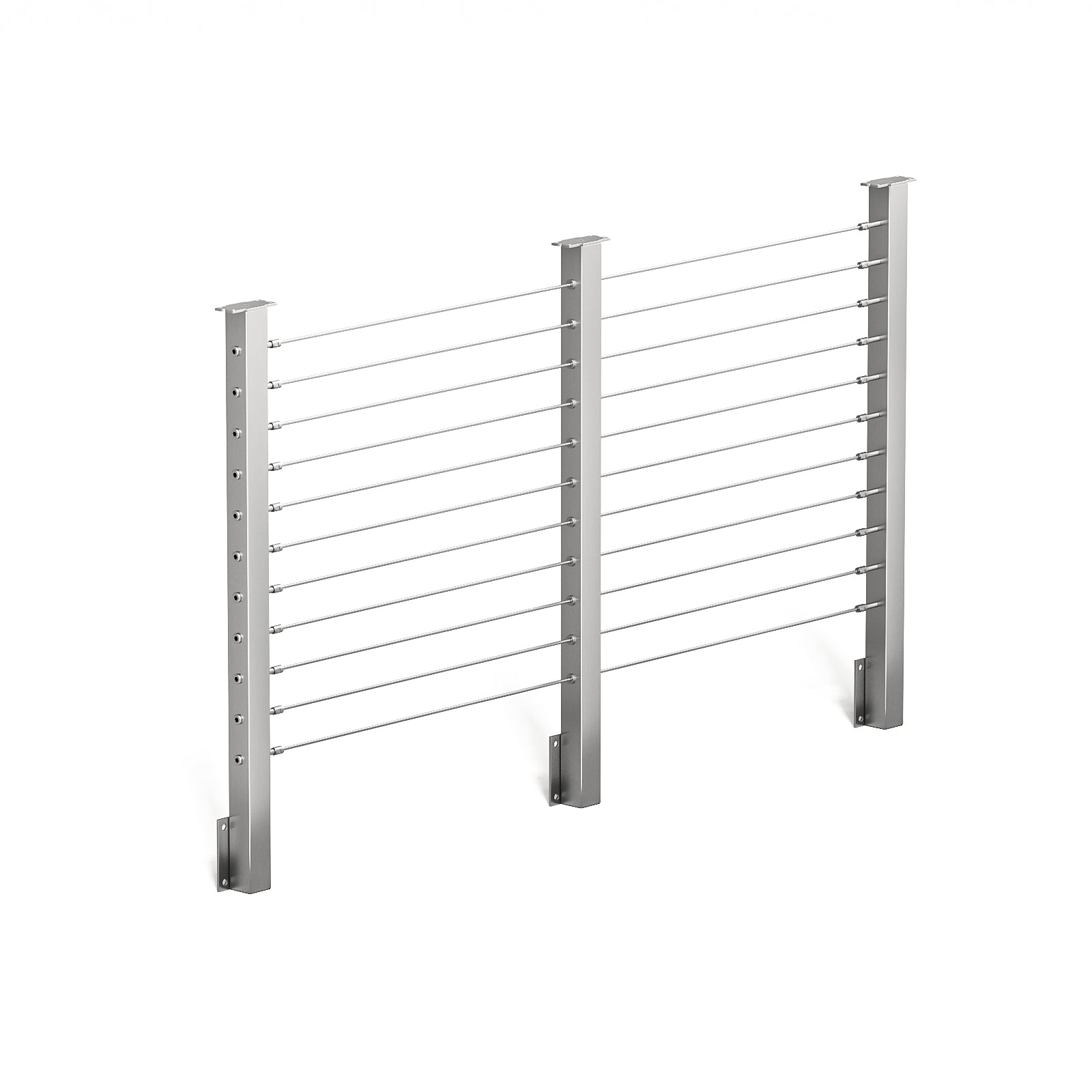 BLIKA 36'' & 42'' Brushed Stainless Steel Side Mount Cable Railing System DIY Kit (4FT - 20FT,  No Handrail)