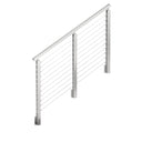 BLIKA 36'' & 42''  Brushed Stainless Steel Side Mount  Stair Cable Railing System DIY Kit (4FT - 20FT, Angled Drilled)