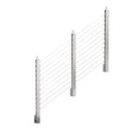 BLIKA 36'' & 42'' Brushed Stainless Steel Side Mount Stair Cable Railing System DIY Kit (4FT - 20FT,  No Handrail)