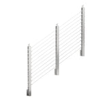 BLIKA 36'' & 42'' Brushed Stainless Steel Side Mount Stair Cable Railing System DIY Kit (4FT - 20FT,  No Handrail)