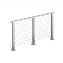 BLIKA 36'' & 42'' Brushed Stainless Steel Surface Mount Cable Railing System DIY Kit (4FT - 28FT, Level Drilled, )