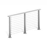 BLIKA 36'' & 42'' Brushed Stainless Steel Surface Mount Cable Railing System DIY Kit (4FT - 28FT, Level Drilled, )