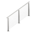 BLIKA 36'' & 42'' Brushed Stainless Steel Surface Mount Stair Cable Railing System DIY Kit (4FT - 20FT, Angled Drilled)