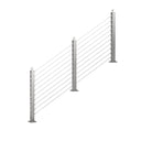 BLIKA 36'' & 42''  Brushed Stainless Steel Surface Mount Stair Cable Railing System DIY Kit (4FT - 20FT, Angled Drilled, No Handrail)