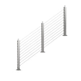 BLIKA 36'' & 42''  Brushed Stainless Steel Surface Mount Stair Cable Railing System DIY Kit (4FT - 20FT, Angled Drilled, No Handrail)