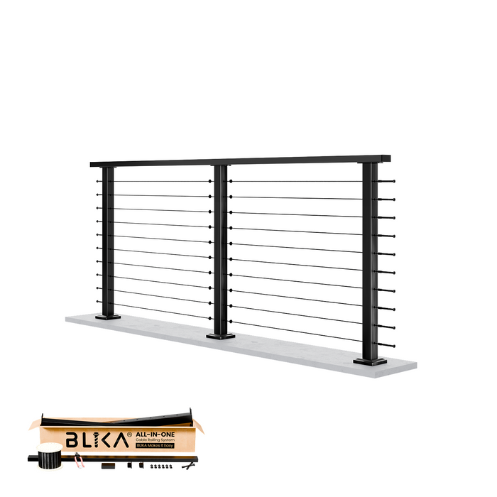 BLIKA One-Stop Custom Cable Railing Kit - Complete Metal Post System