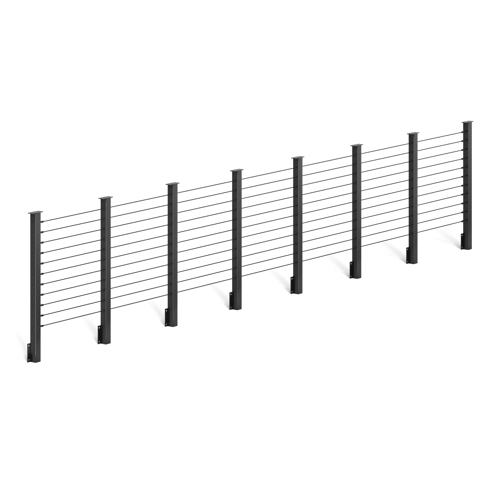 BLIKA  36'' & 42'' Black Side Mount Cable Railing System DIY Kit (4FT - 28FT,  No Handrail)