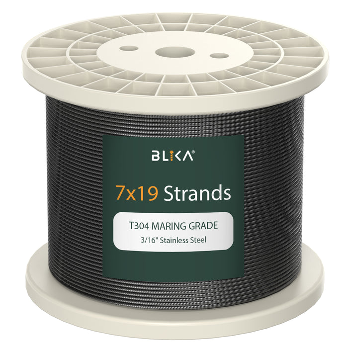 BLIKA 3/16" Black T304 Stainless Steel Cable