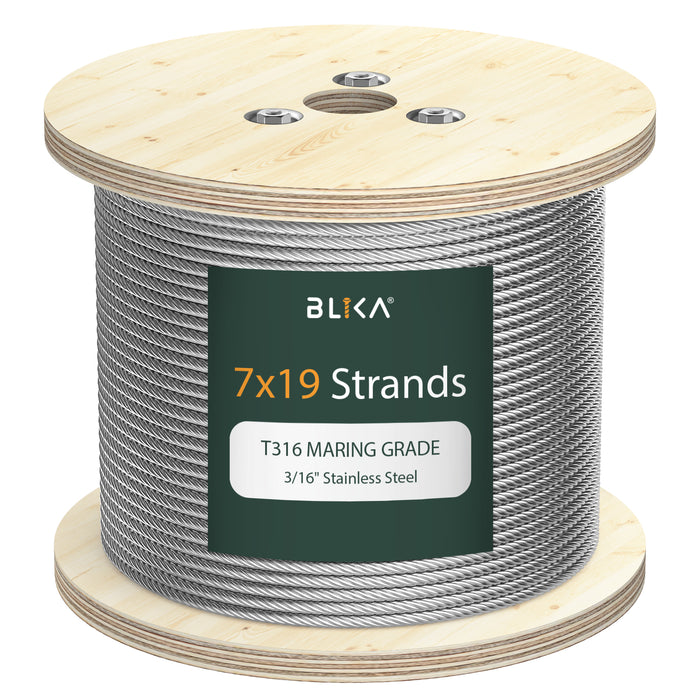 BLIKA 3/16" T316 Stainless Steel Cable