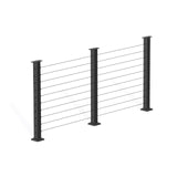 BLIKA 36'' & 42''  Black Surface Mount Cable Railing System DIY Kit (4FT - 20FT, Level Drilled, No Handrail)