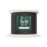 BLIKA 3/16" Black T304 Stainless Steel Cable, 7x19 Strand Wire Rope with Matte Black Finish.