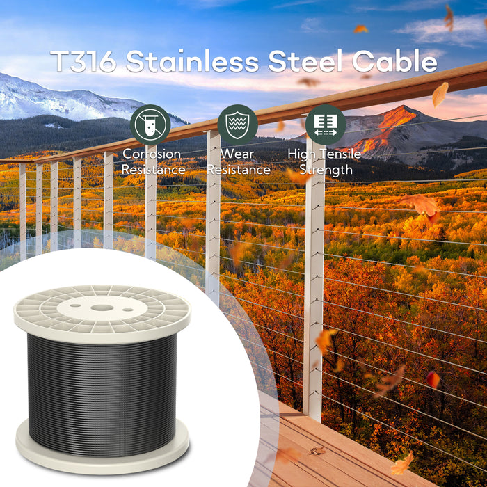 Premium black oxide finish on T316 steel, providing a sleek look that won't chip or peel.