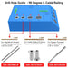 Complete multi-angle drill guide kit including specialized drill bits for cable railing projects.