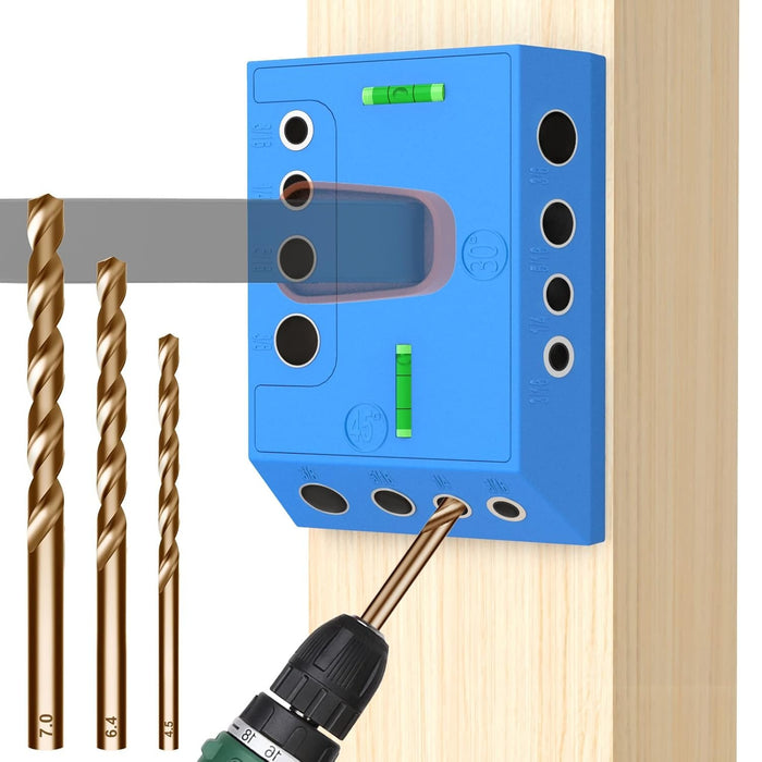 Upgraded Multi-Angle Drill Guide Jig for Cable Railing, 30° 45° 90° Degree Angled Drill Guide.
