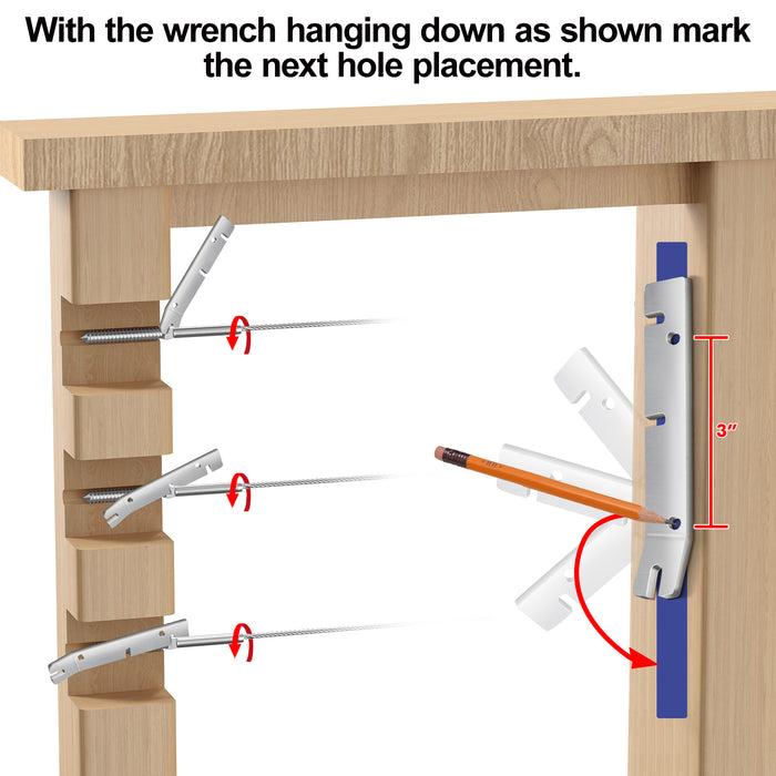 Using the BLIKA wrench to tighten a 1/8 inch stainless steel swage stud on a cable railing system.