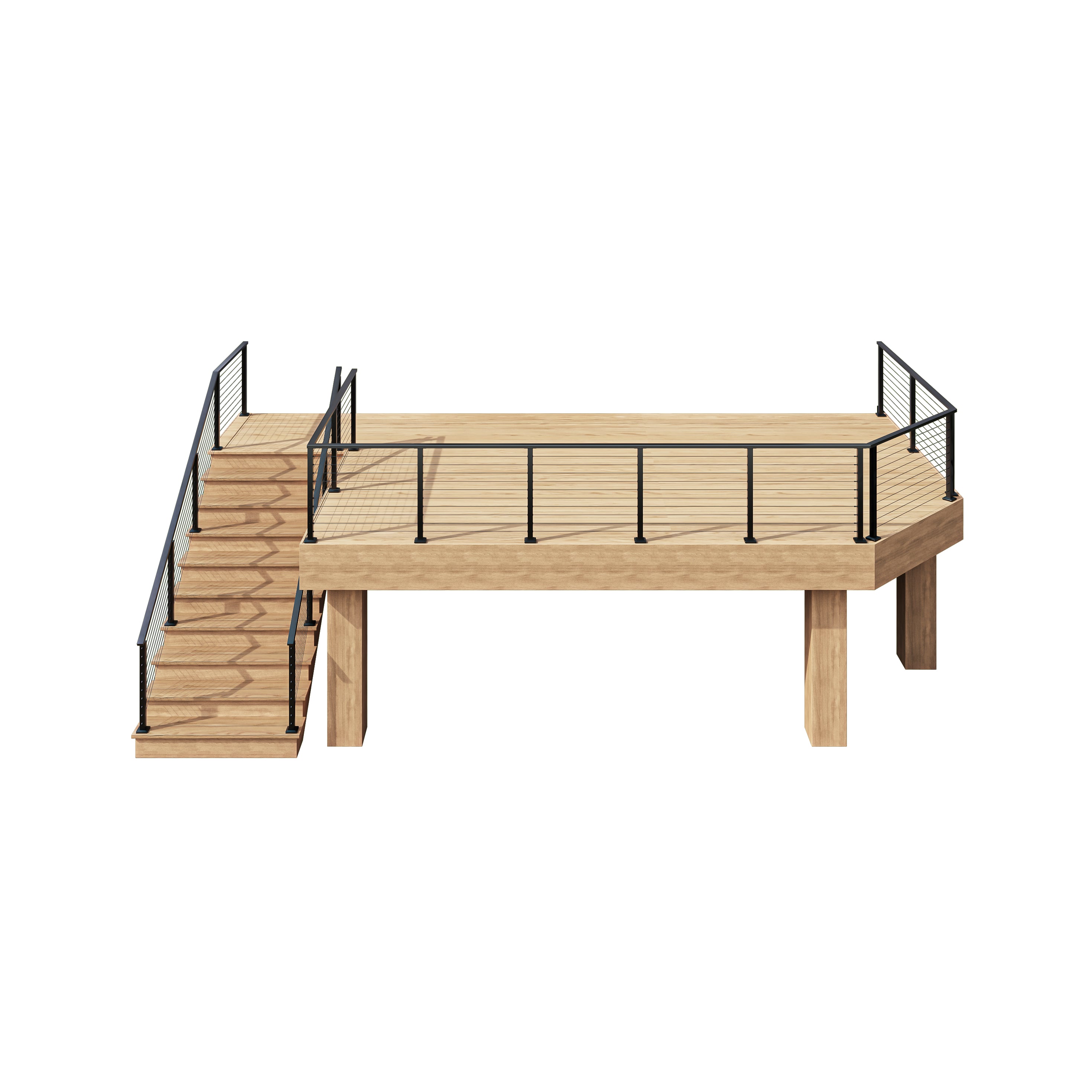 BLIKA One-Stop Custom Cable Railing Kit - Complete Metal Post System